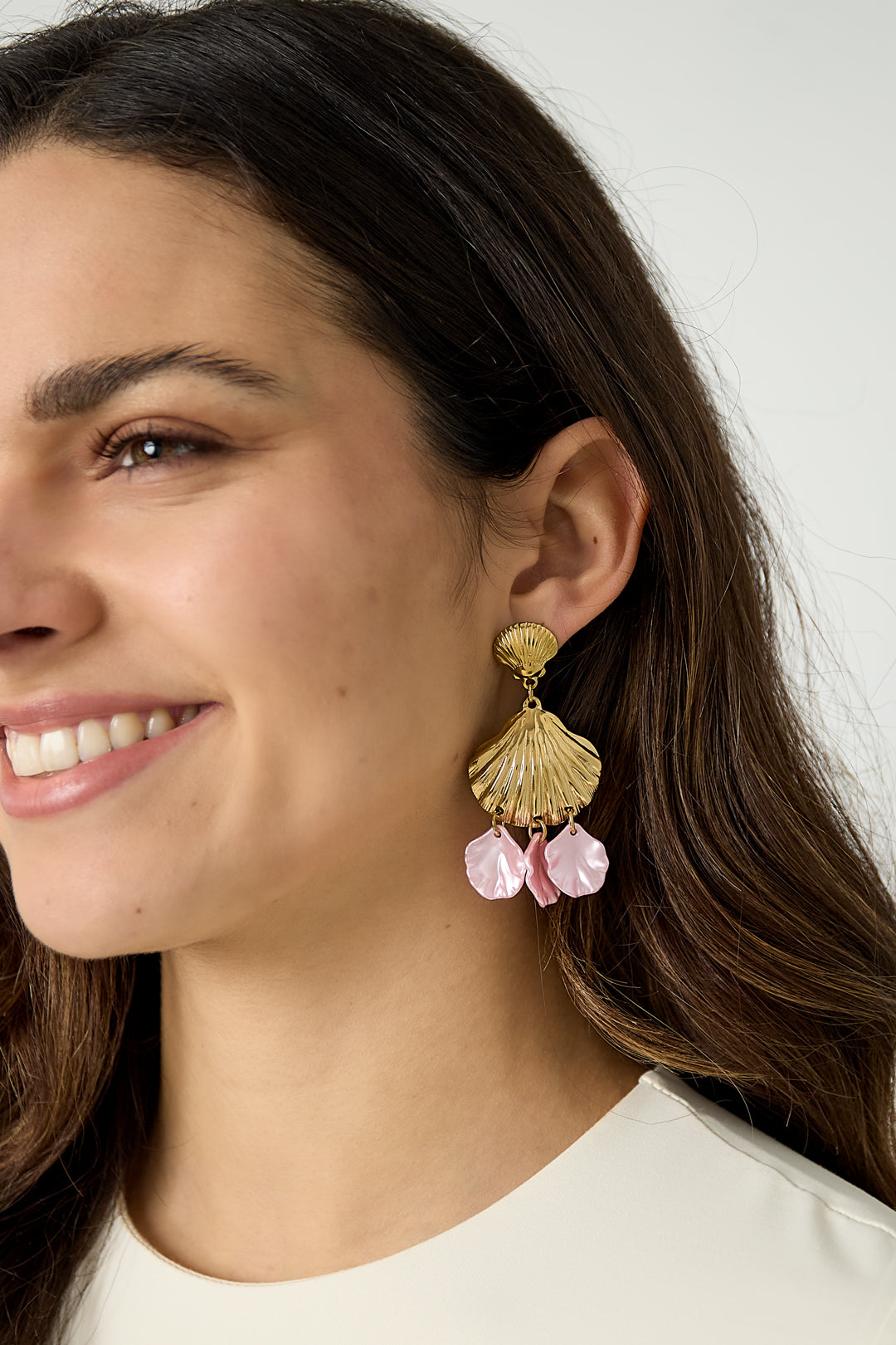 Oorbellen van roestvrij staal met schelpjes, casual, dagelijks, eenvoudig, serie, damessieraden