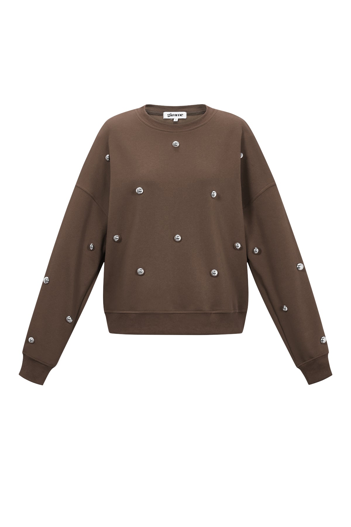 Gebreide Katoen Vrouwen Lange Mouw Top Casual Polkadots