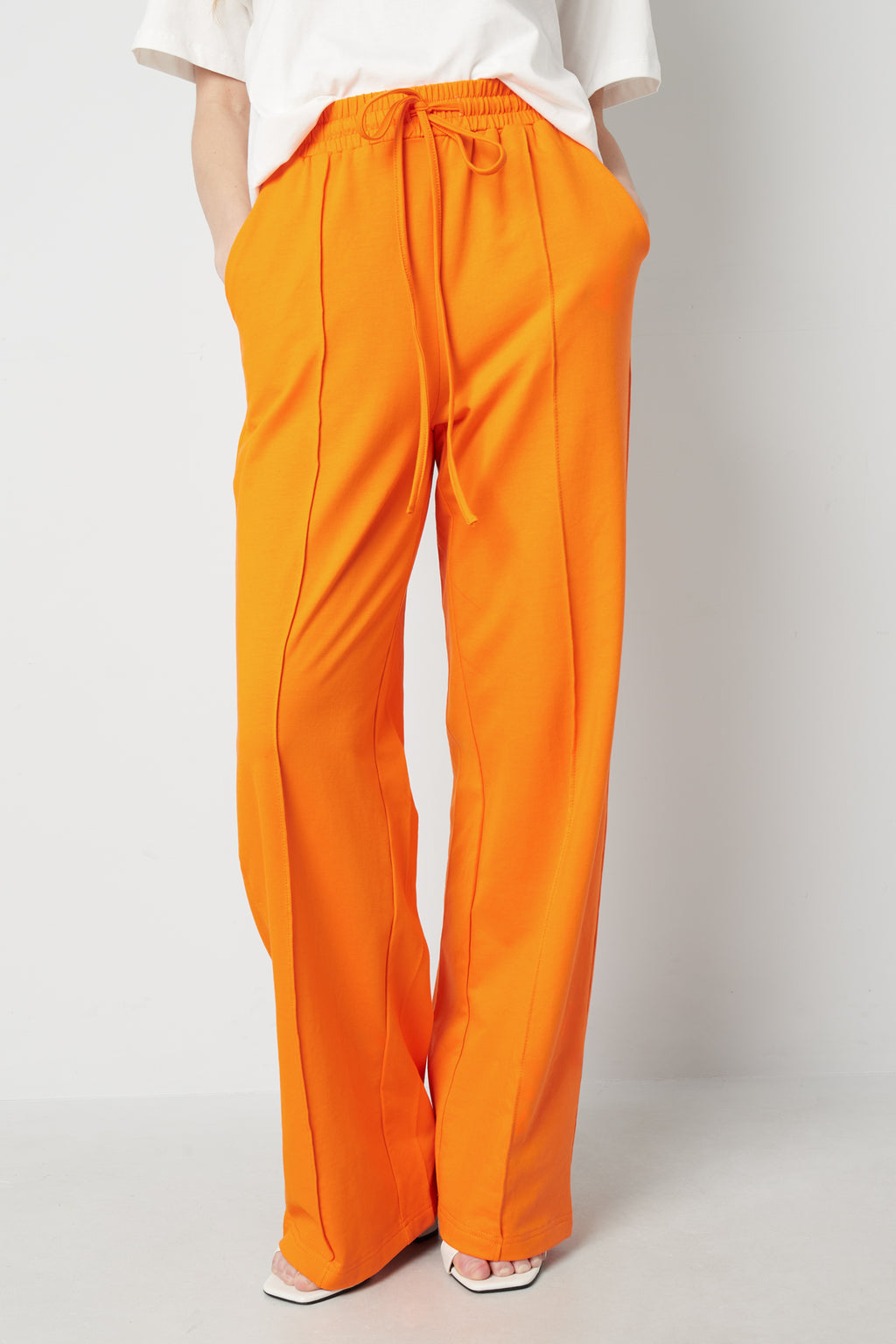 Cotton Vrouwen Wide Leg Pants Comfortabele Trekkoord Taille