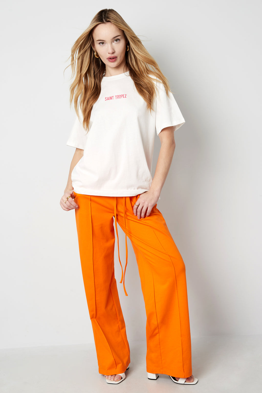 Cotton Vrouwen Wide Leg Pants Comfortabele Trekkoord Taille