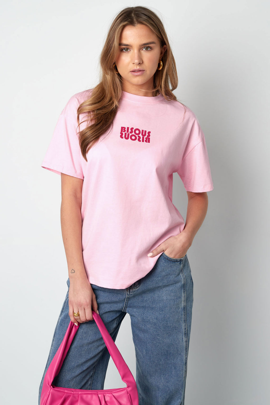 Katoen Vrouwen T-shirt Oversized Logo Print