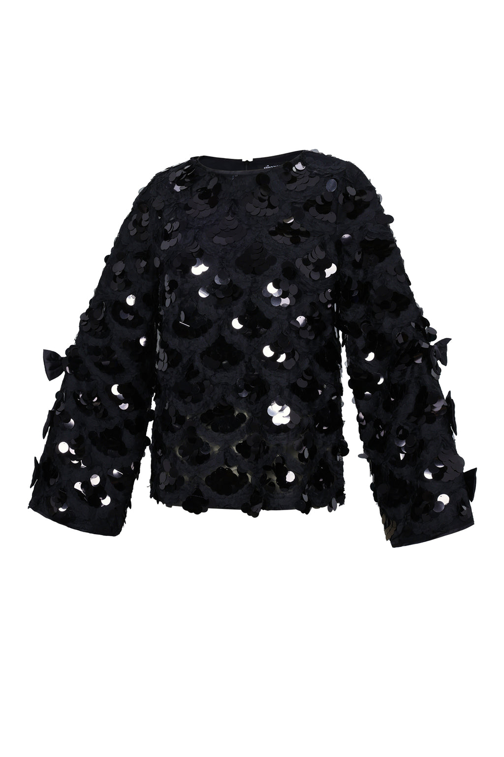 Woven Polyester Fiber Vrouwen Lange Mouwen Tops Elegant Sequins Statement