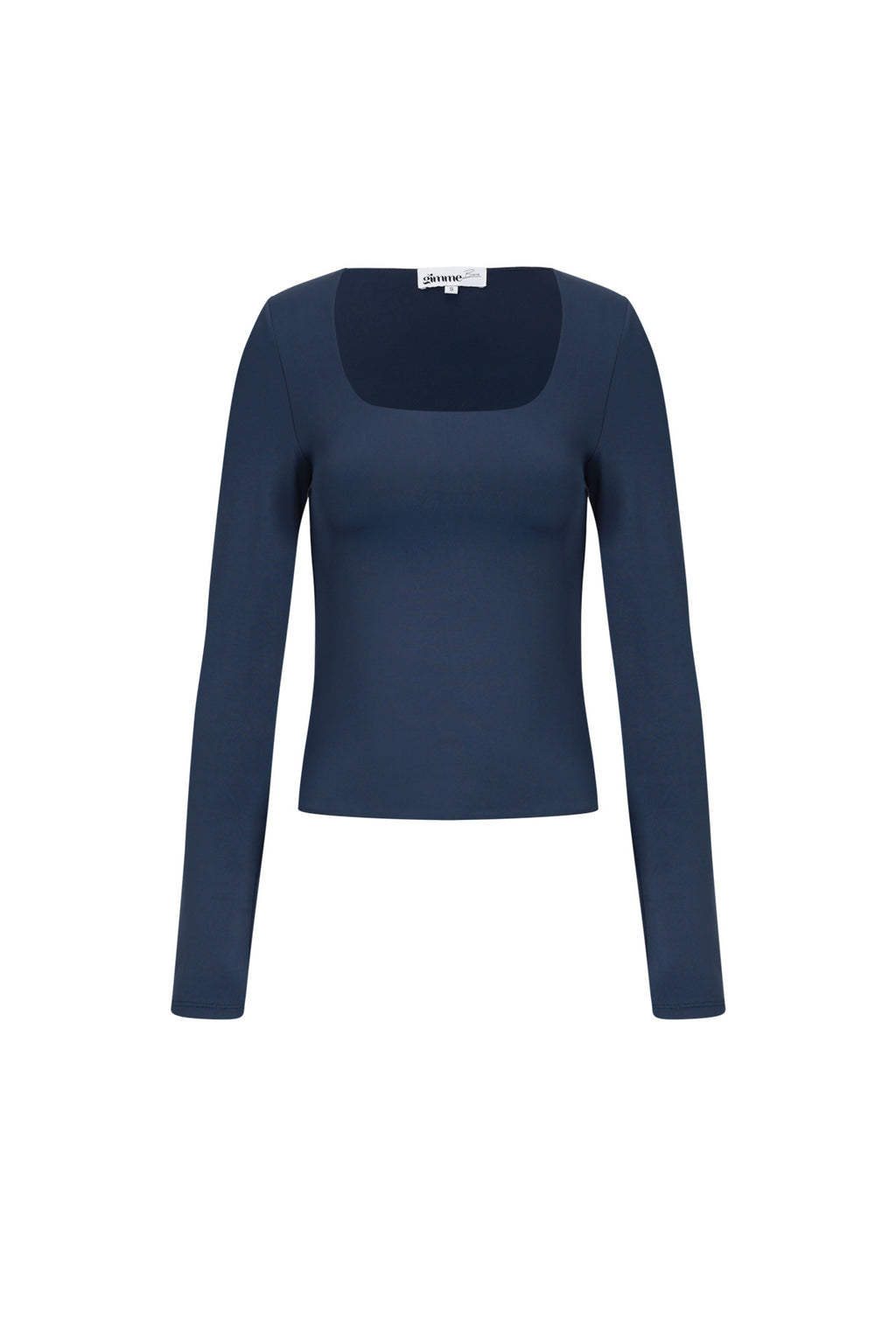 Gebreide Nylon Vrouwen Lange Mouw Top Basis Solide Kleur