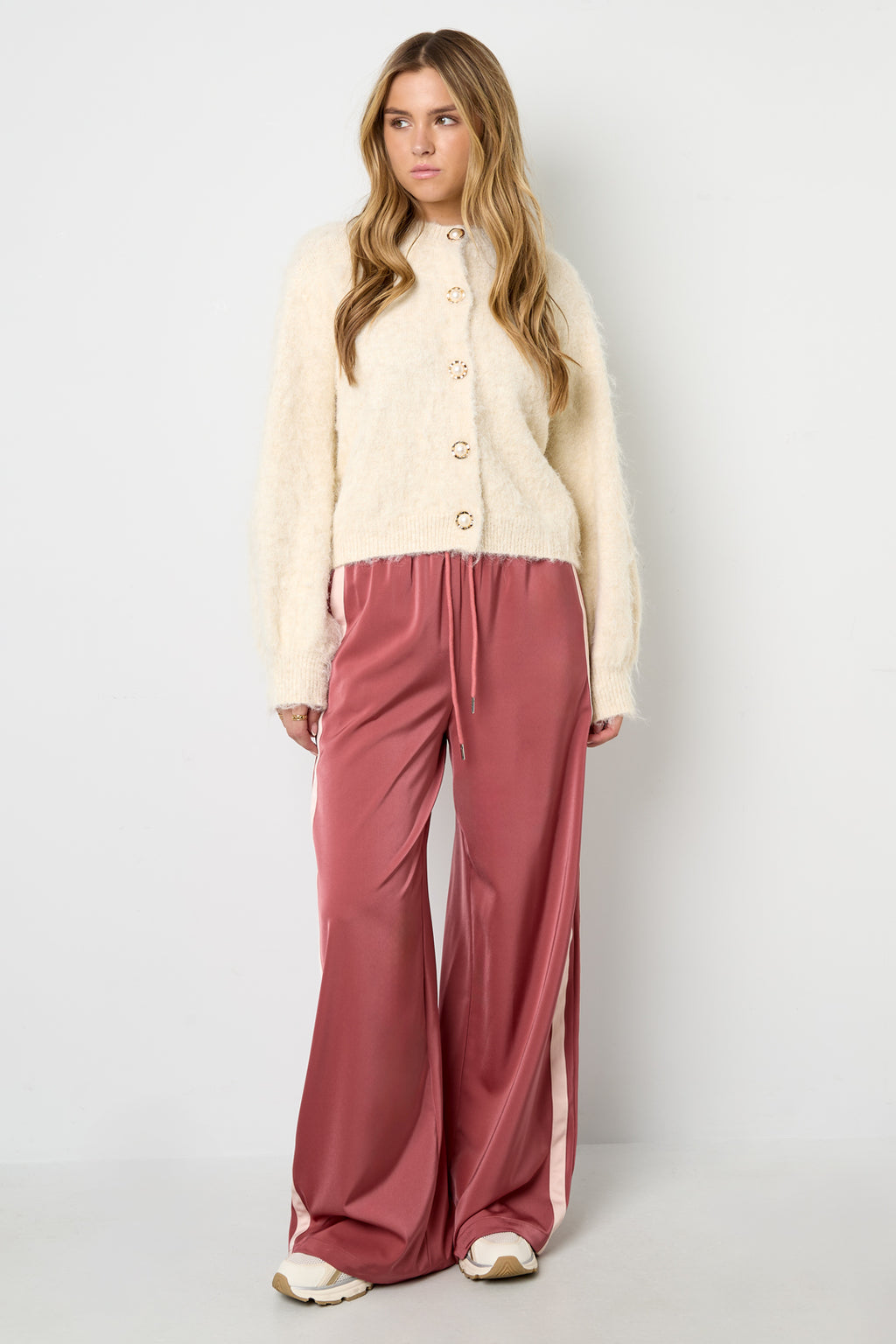 Gebreide Polyestervezel Vrouwen Trui Casual Eenvoudige Kleur