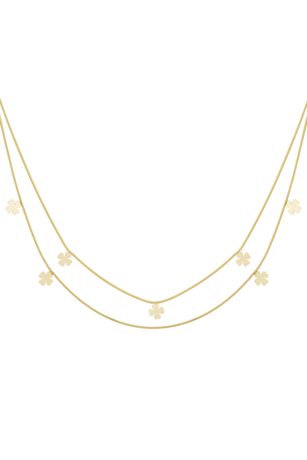 dubbele klaver ketting