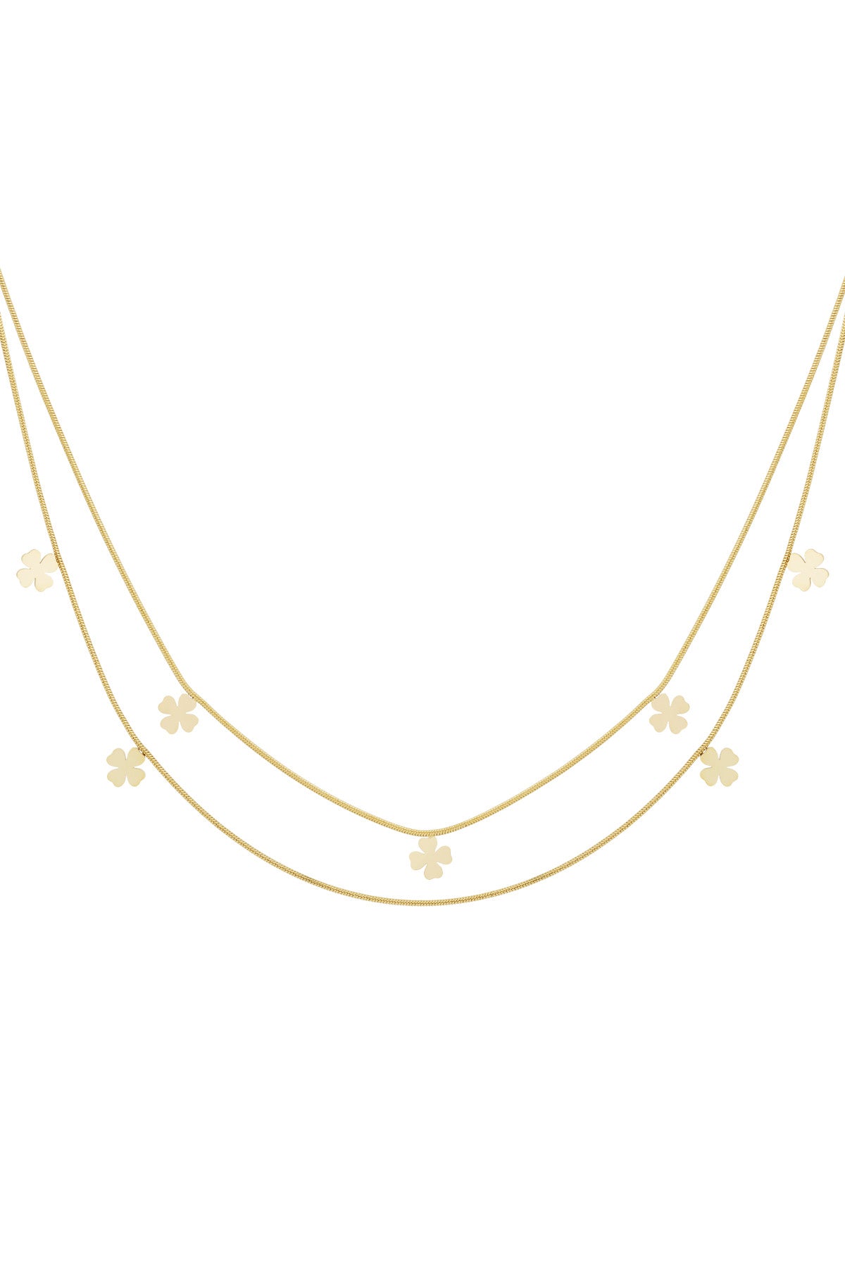 dubbele klaver ketting