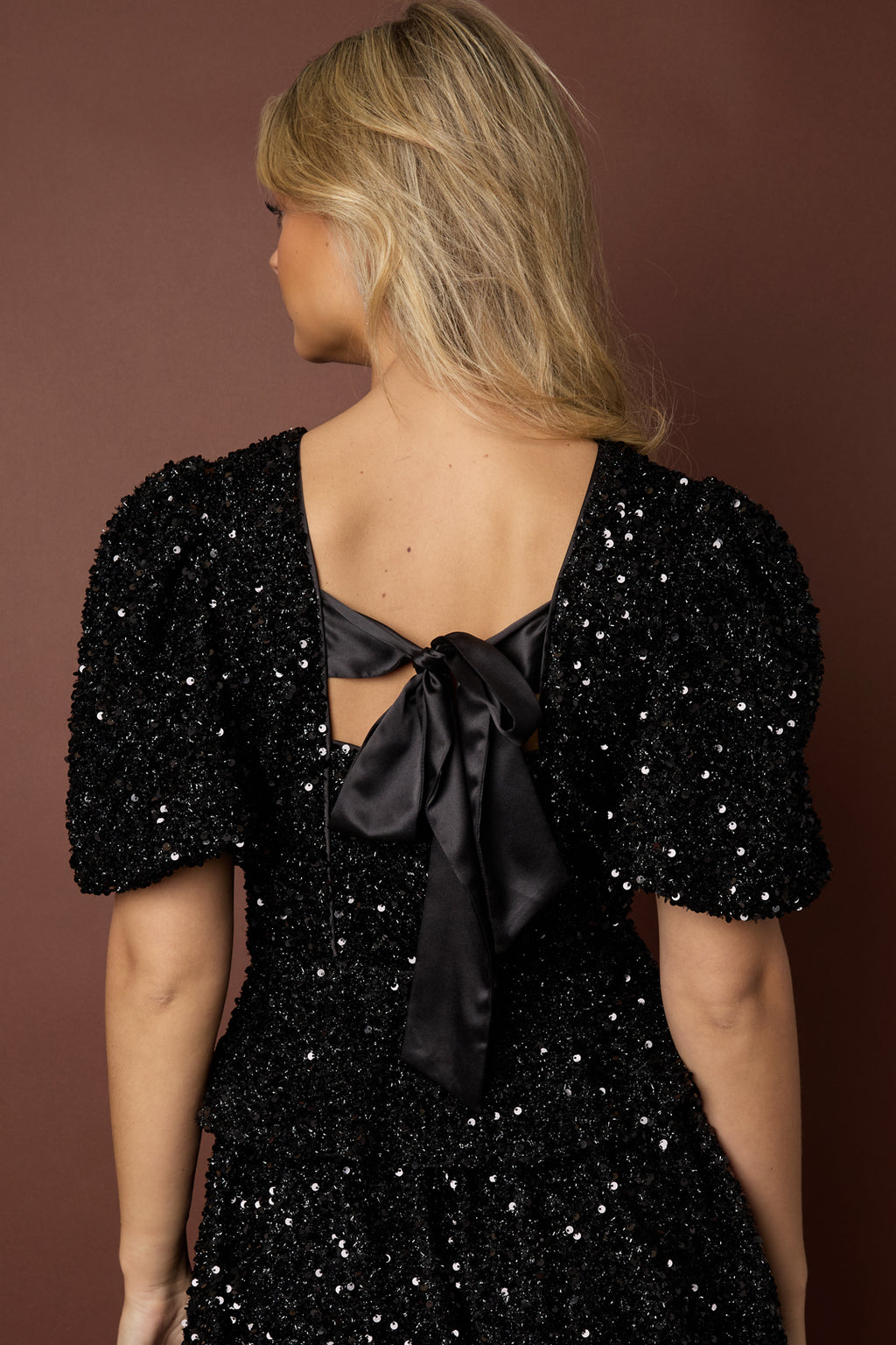 Geweven Polyestervezel Vrouwen Korte Mouwen Tops Elegante Pailletten