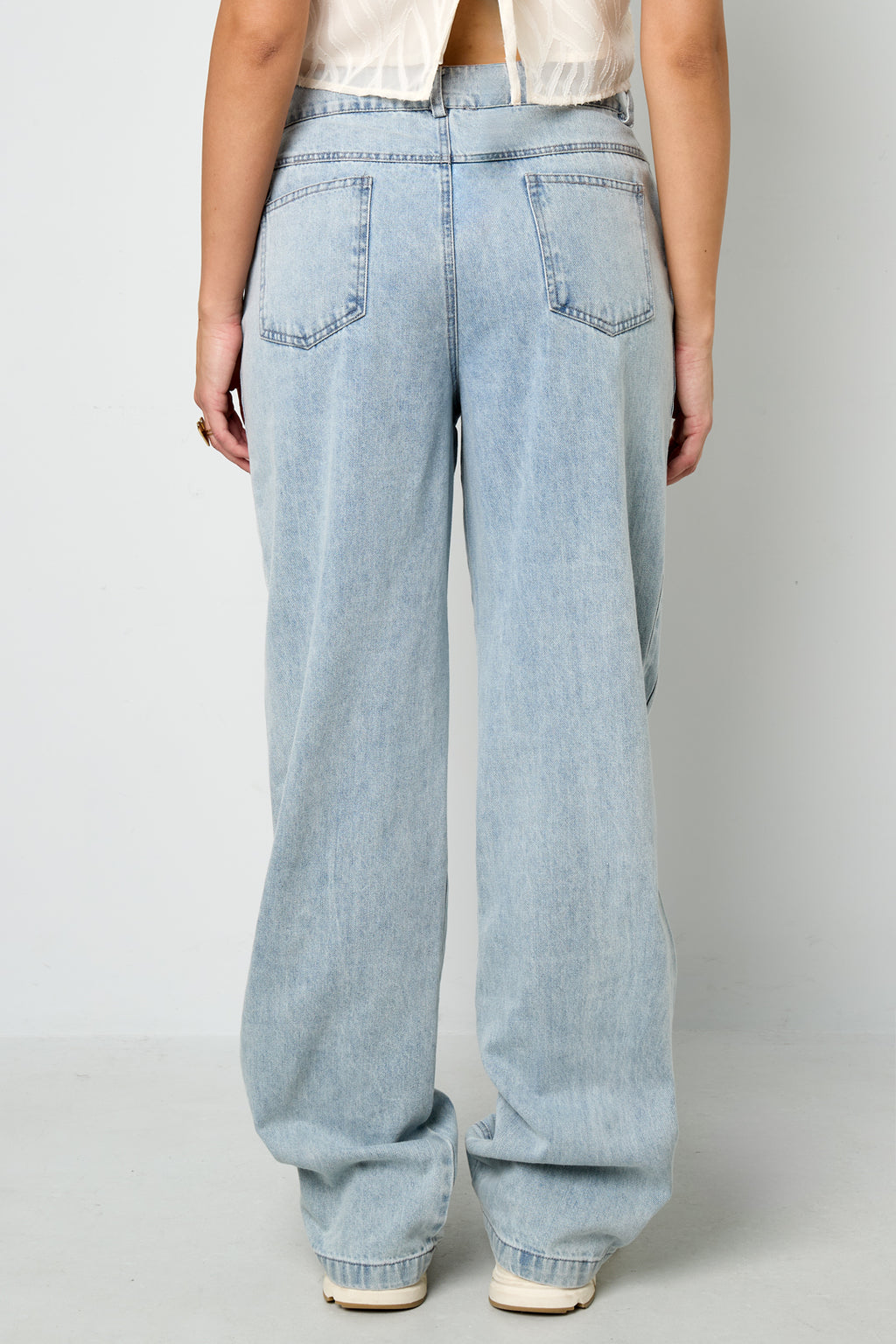 Cotton Blend Jeansbroek Casual Straight Light Indigo