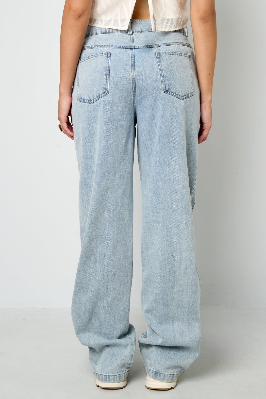 Cotton Blend Jeansbroek Casual Straight Light Indigo