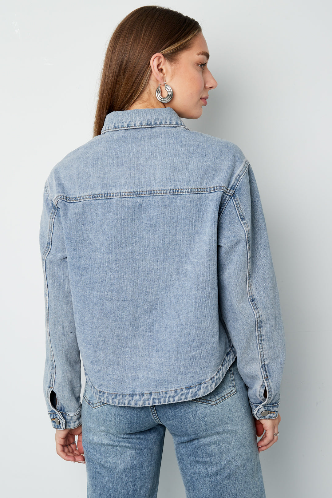 Denim Vrouwen Jas Classic Fit met Merklogo Patch