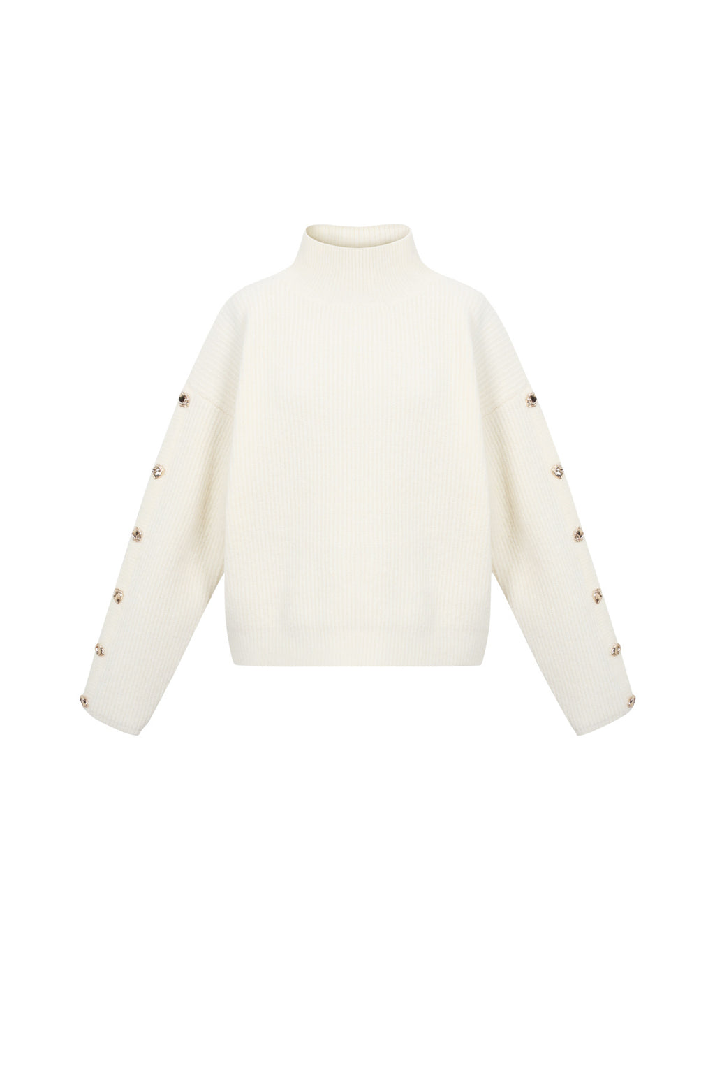 Gebreide Polyestervezel Vrouwen Trui Met Schildkraag Casual Effen Kleur