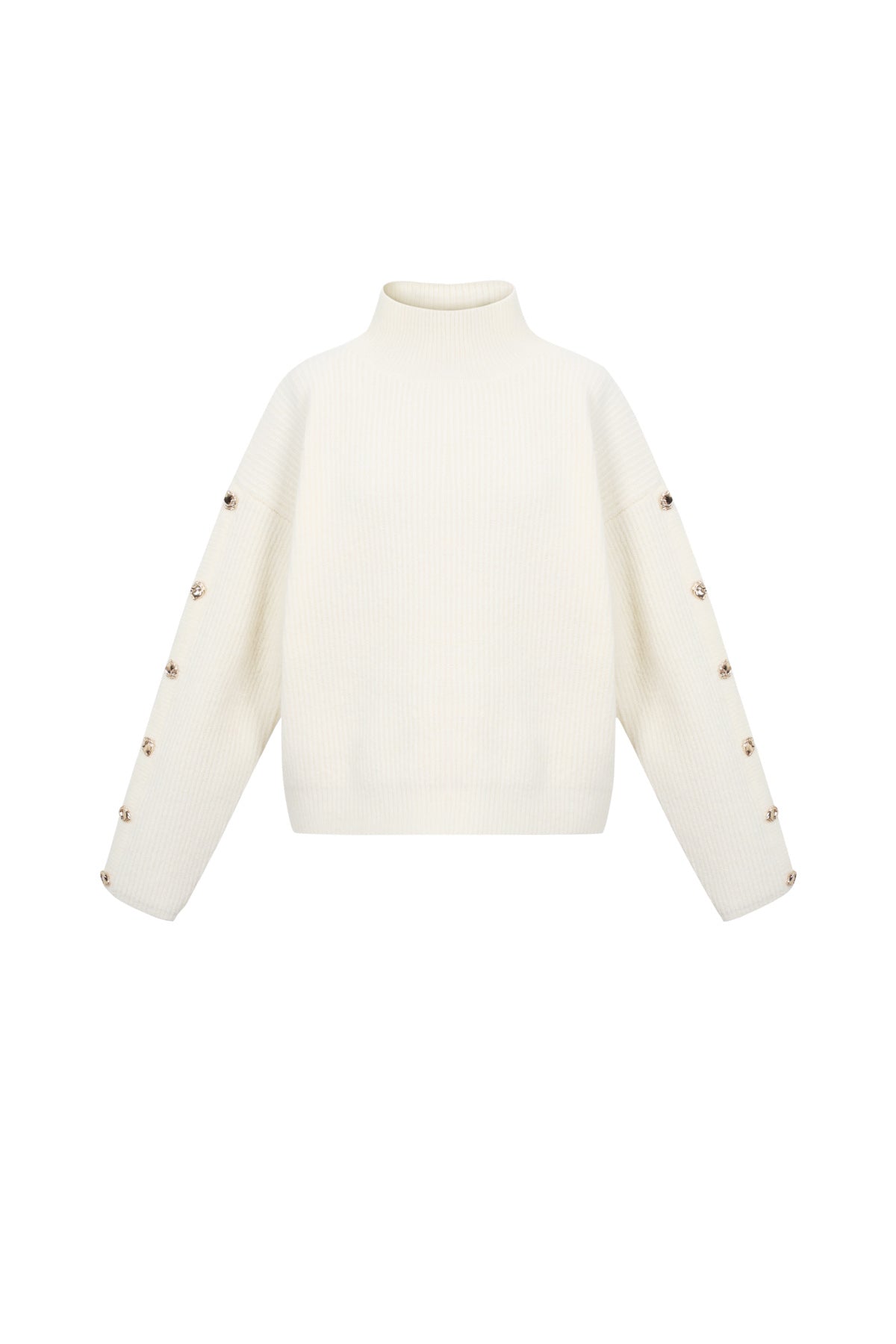 Gebreide Polyestervezel Vrouwen Trui Met Schildkraag Casual Effen Kleur