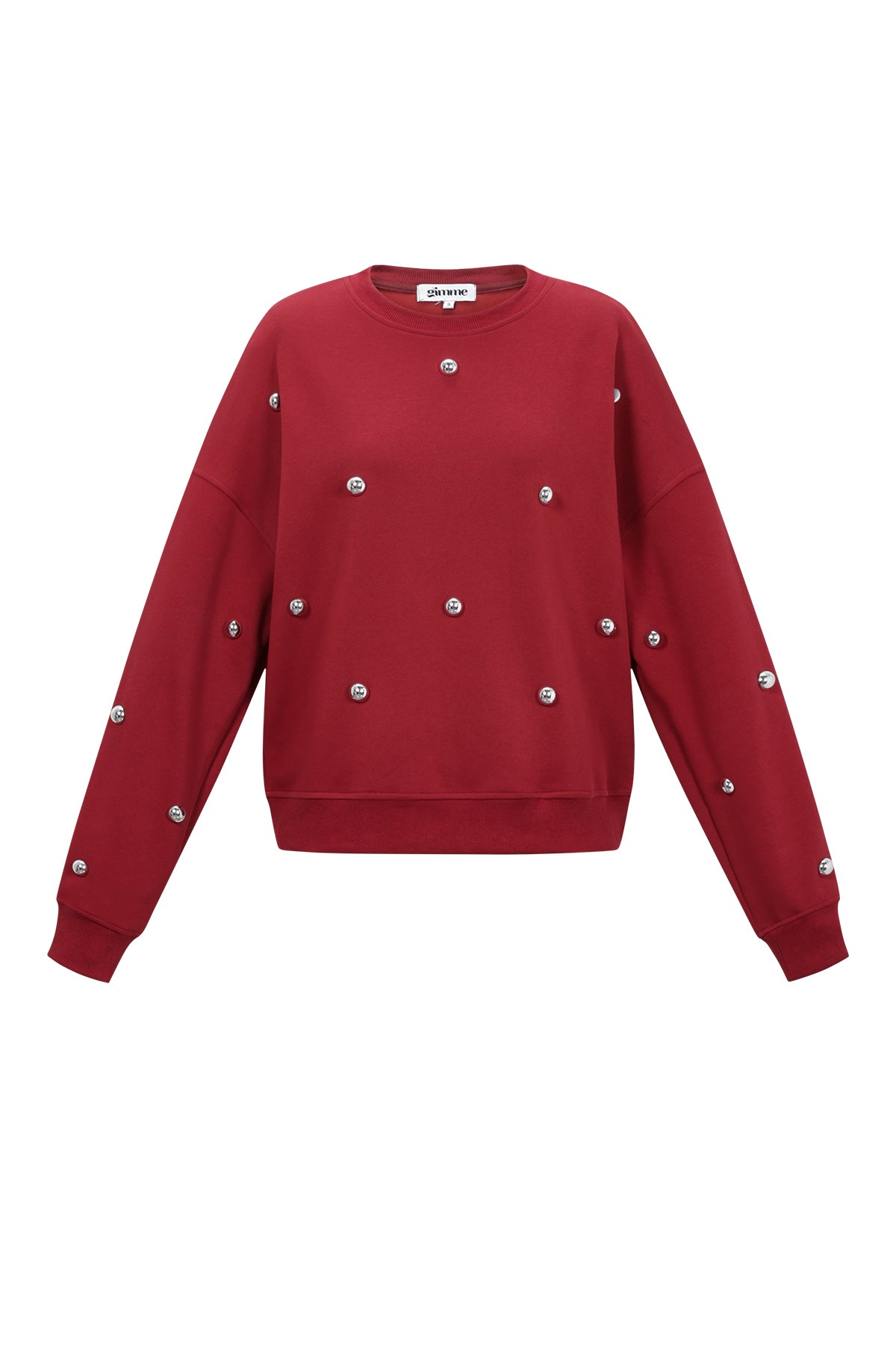 Gebreide Katoen Vrouwen Lange Mouw Top Casual Polkadots