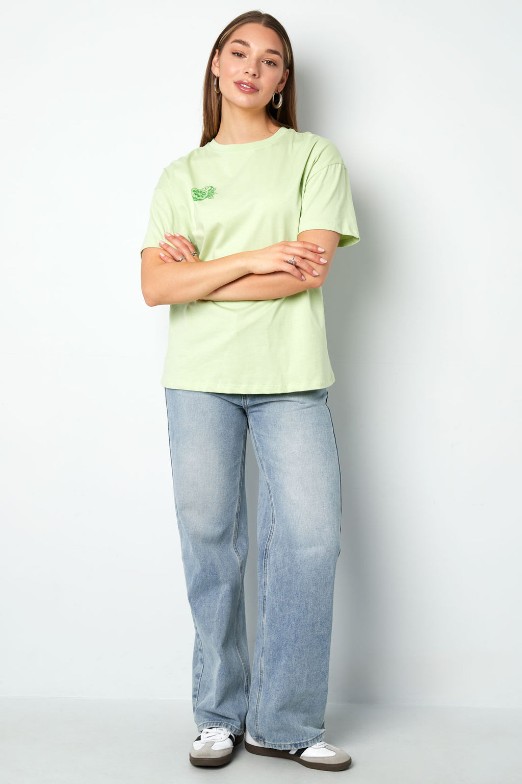 Gebreide Vrouwen T-shirt Casual Botanisch