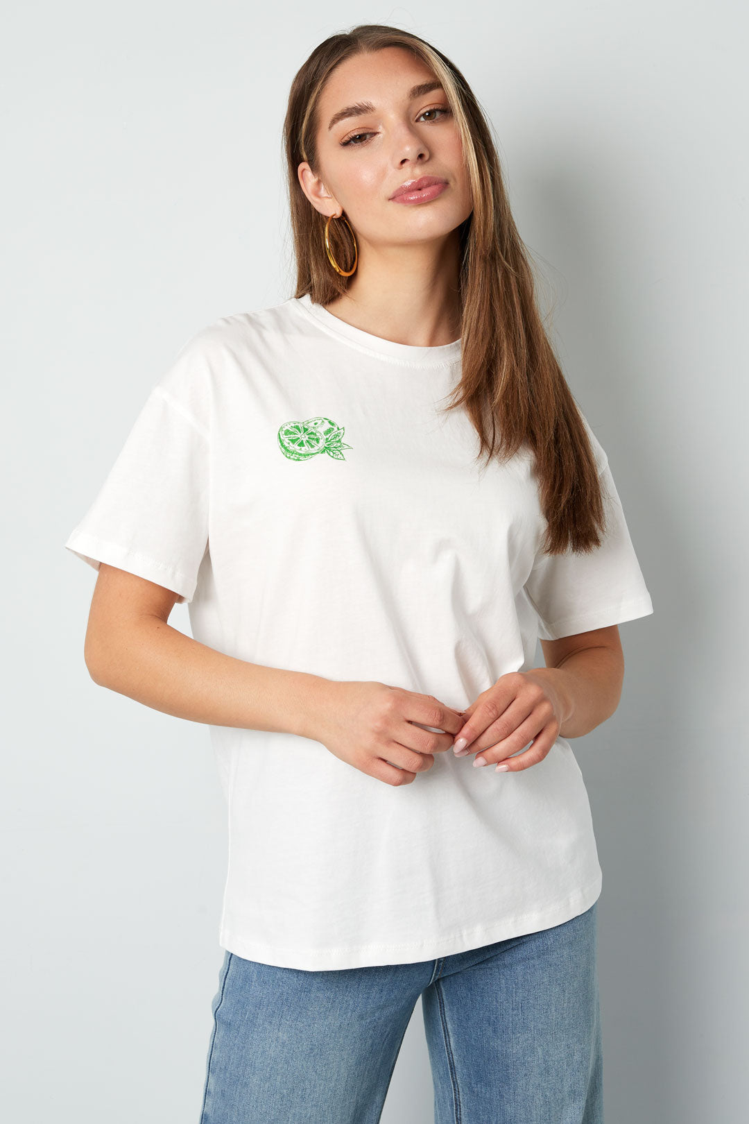 Gebreide Vrouwen T-shirt Casual Botanisch