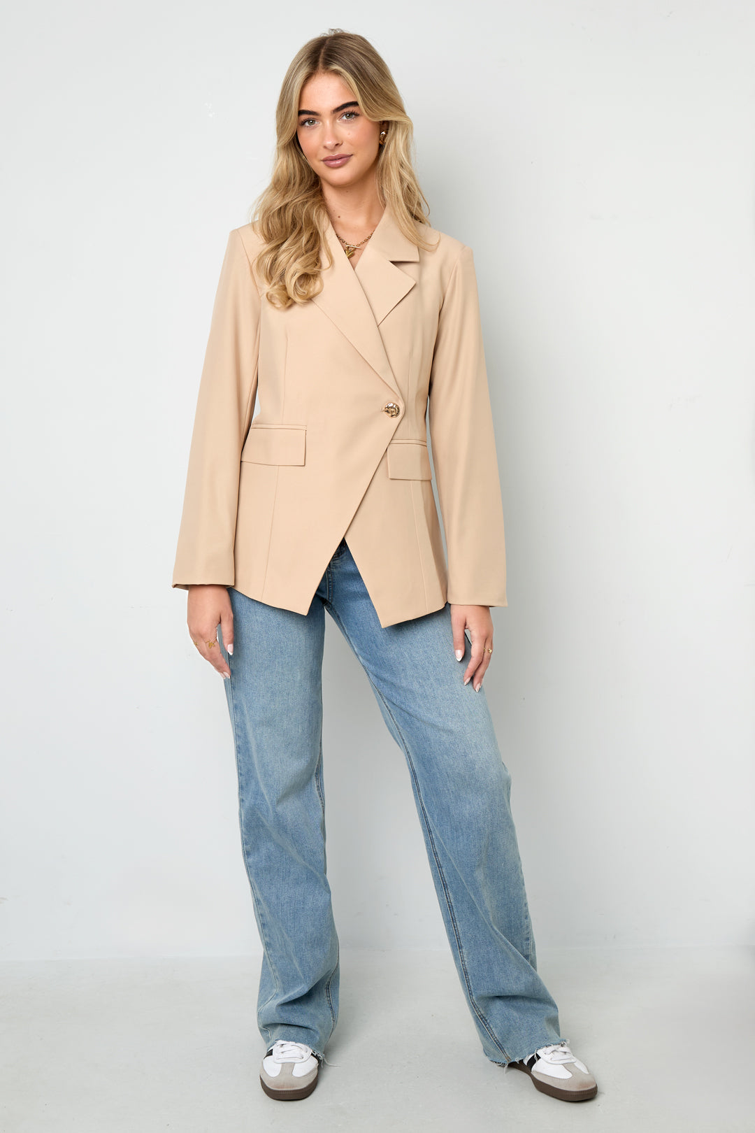 Geweven Polyestervezel Vrouwenpak Elegant Solide Kleur Herfst/Winter