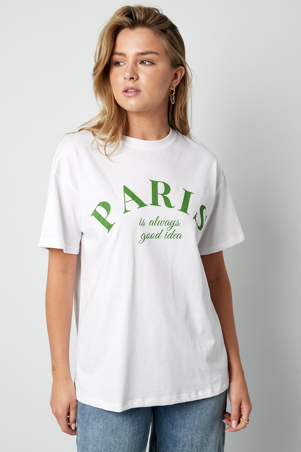 Cotton Vrouwen T-shirt Casual Letters