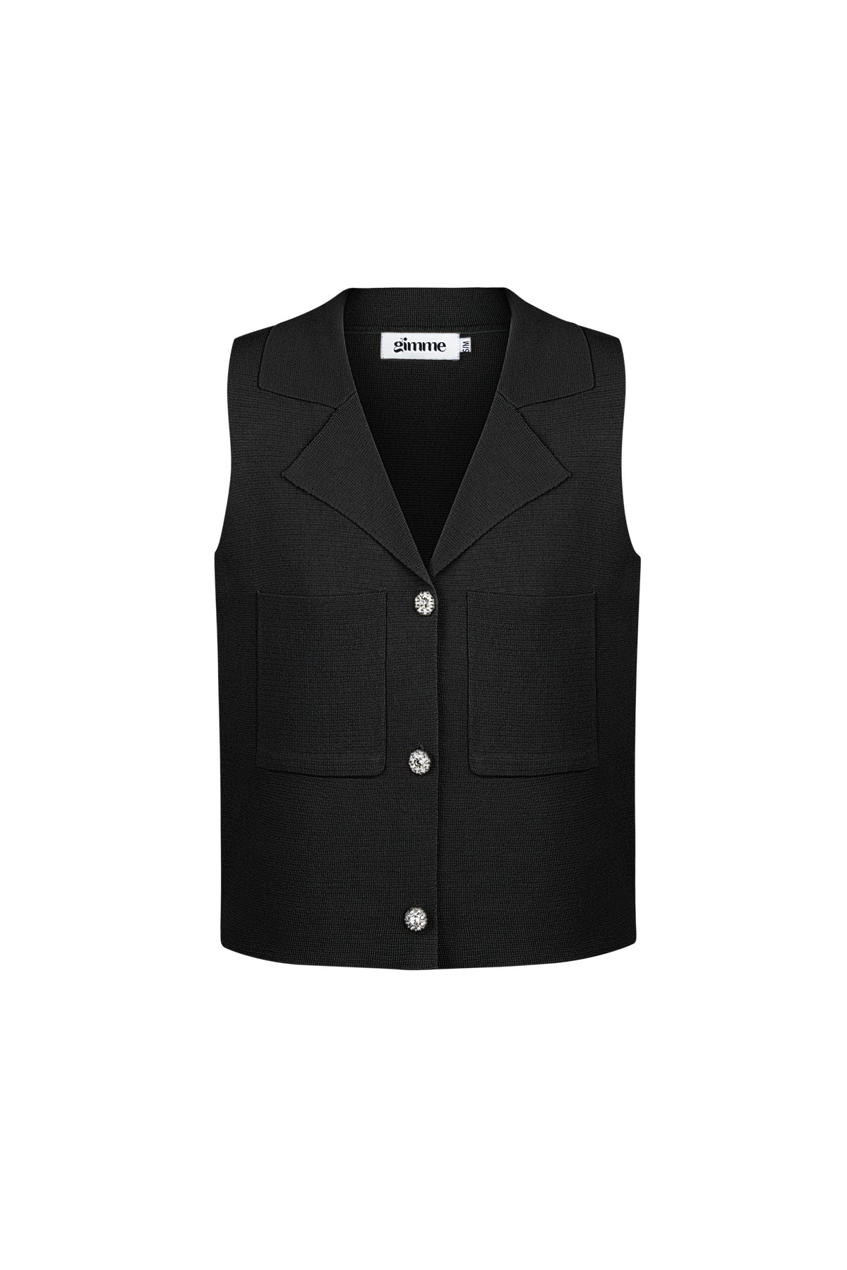 Viscose Dames mouwloze top V-hals knoopvoorkant