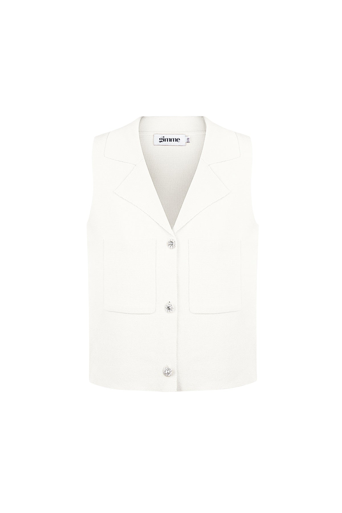 Viscose Dames mouwloze top V-hals knoopvoorkant