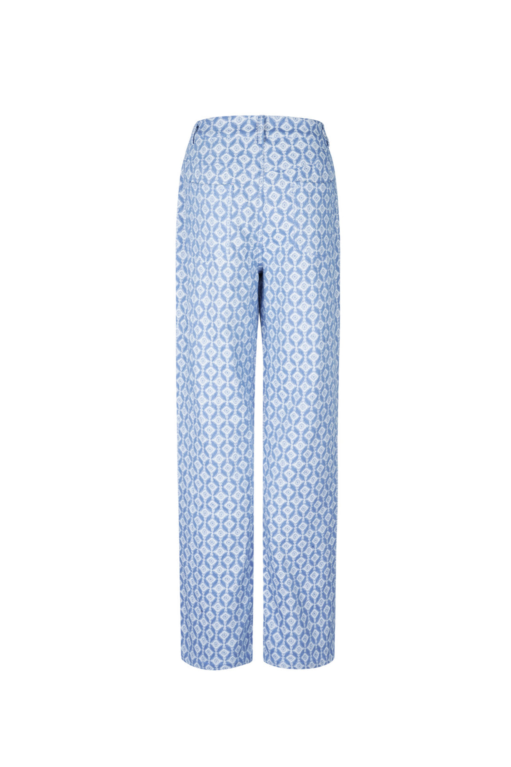 Cotton Woven Vrouwen Rechte Broek Geometrisch Patroon