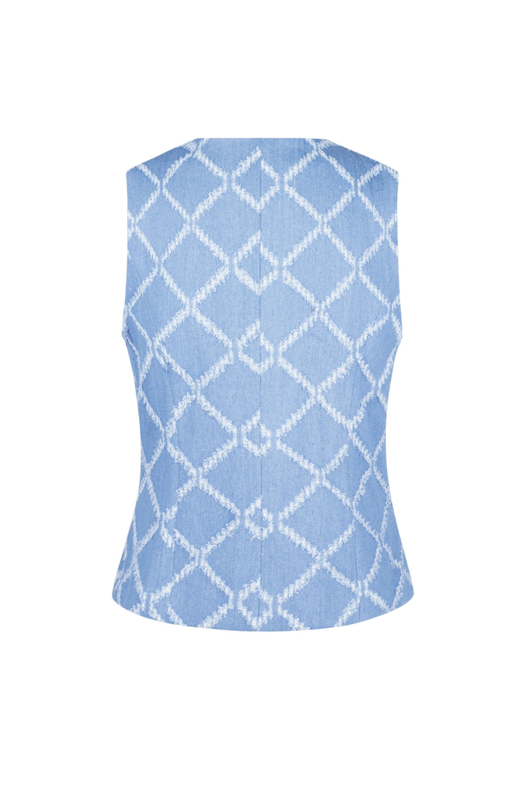 Cotton Vrouwen Mouwloze Top Gespeld Geometrisch Patroon