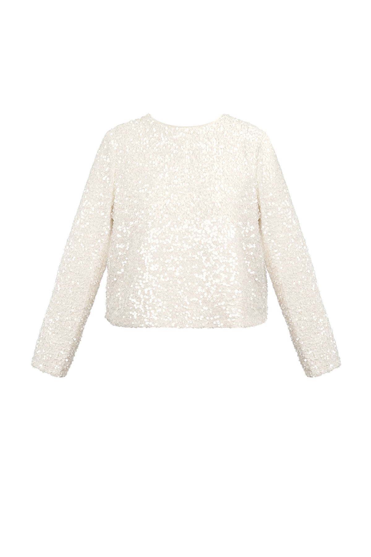 Polyester Lange Mouw Top Geknipt Met Vlinderdetail