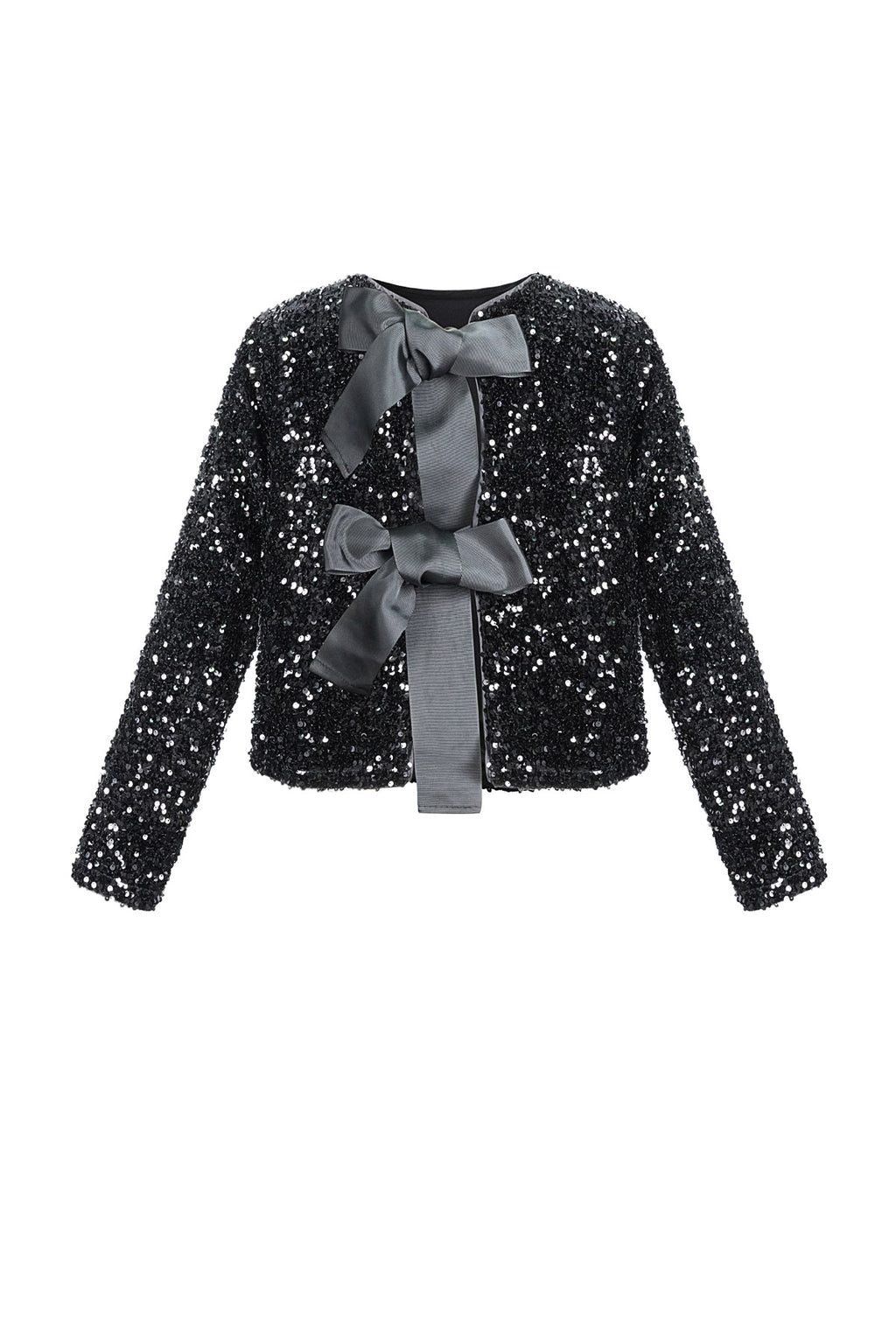 Polyester Lange Mouw Top Geknipt Met Vlinderdetail