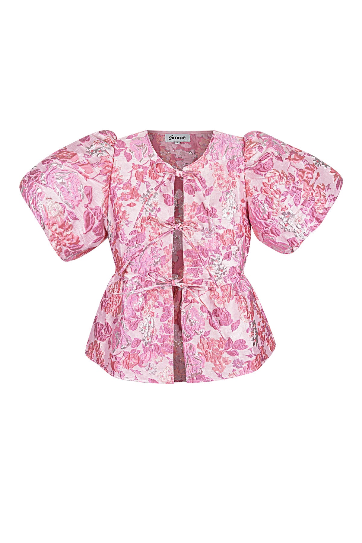 Geweven Polyestervezel Vrouwen Korte Mouw Top Elegante Bloemenprint