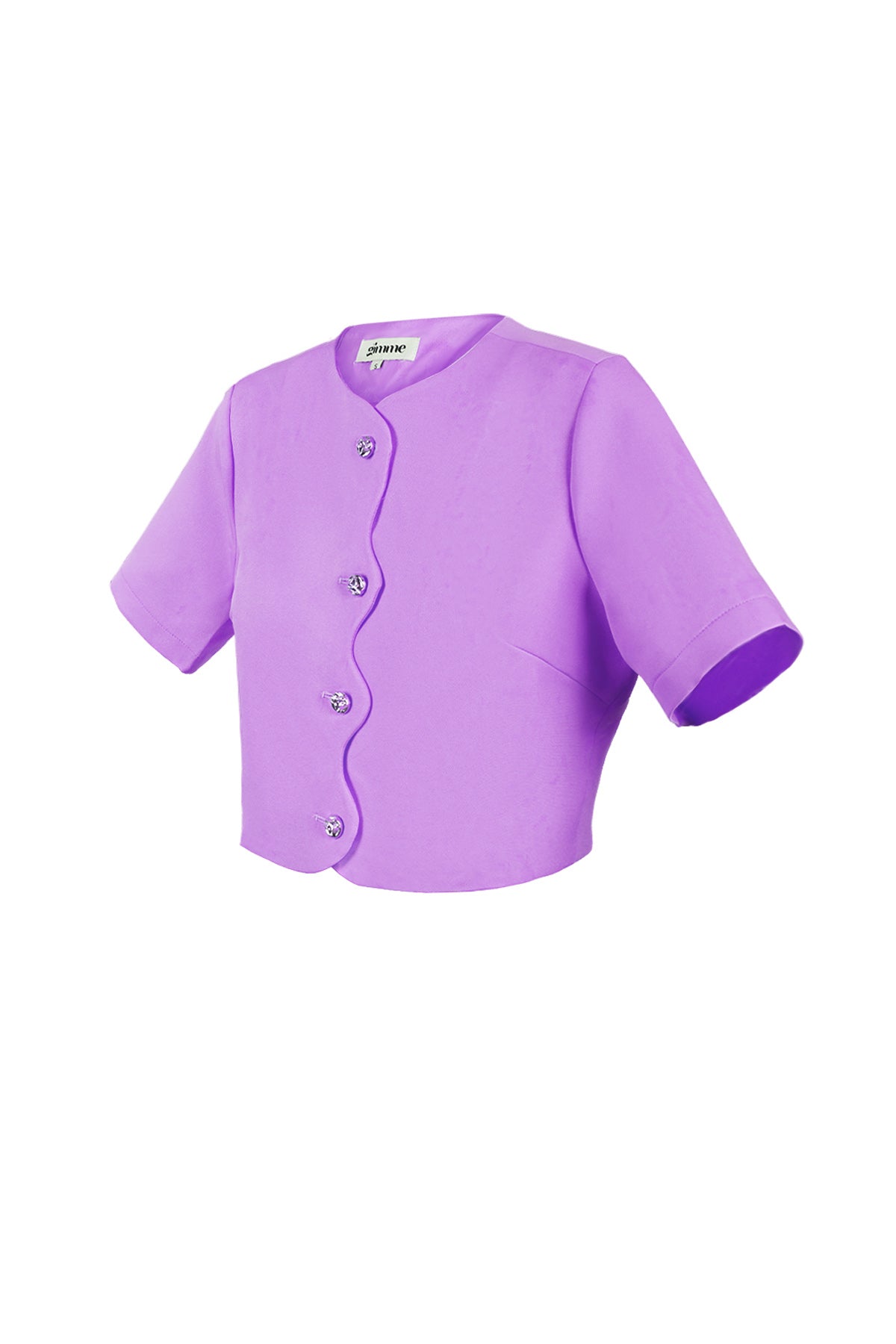 Polyester Vrouwen Korte Mouw Top Geknipte Stijl Gespeld Voorkant