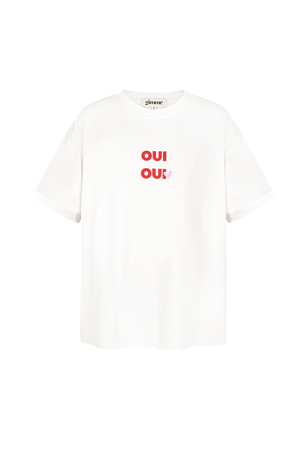 Cotton Vrouwen T-shirt Oversized OUI Print