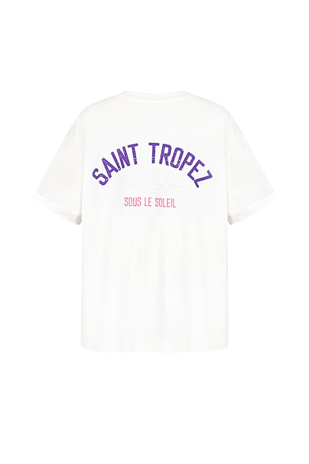 Cotton Vrouwen T-shirt Oversized Saint Tropez Print