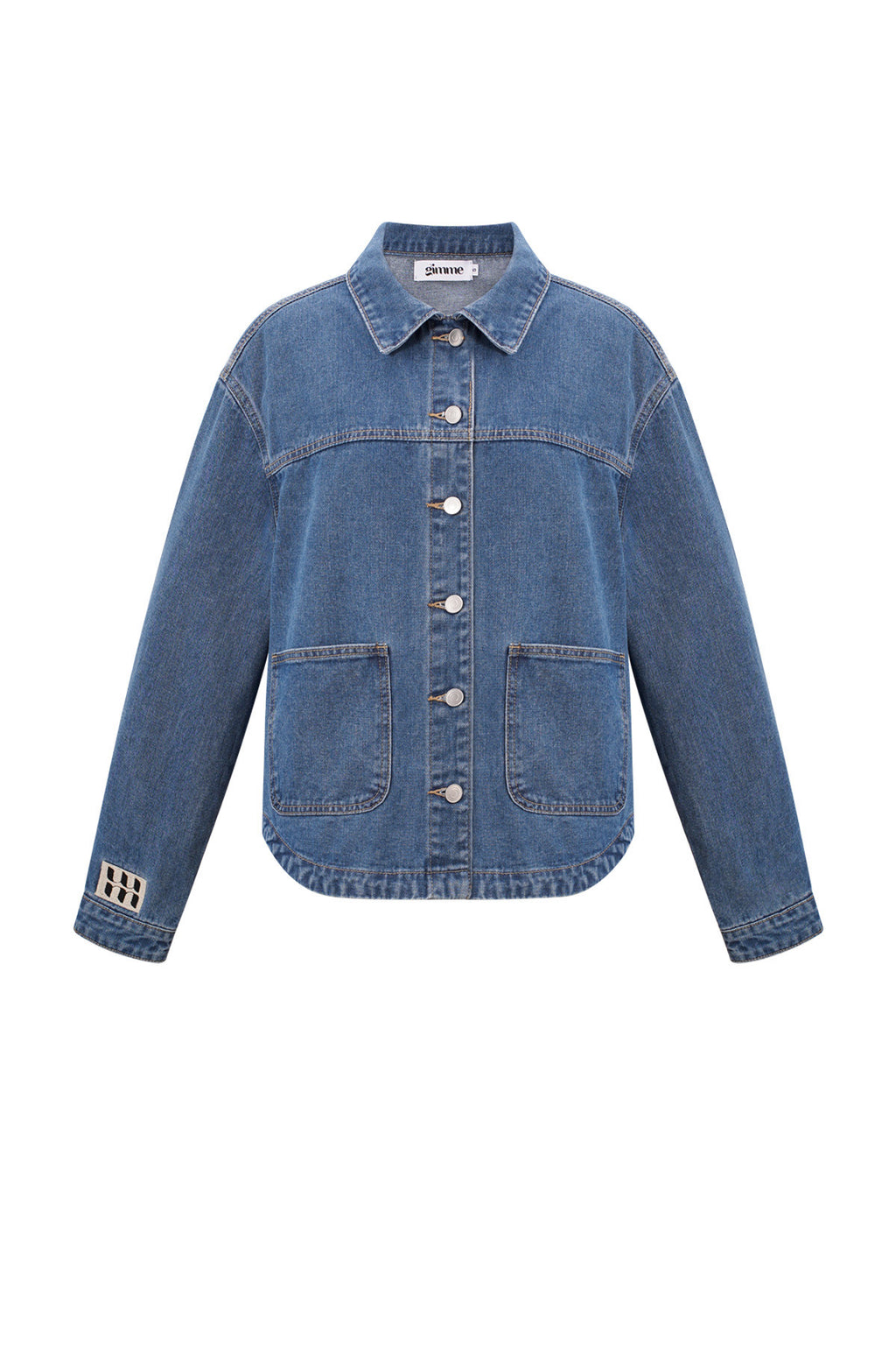 Denim Vrouwen Jas Classic Fit met Merklogo Patch