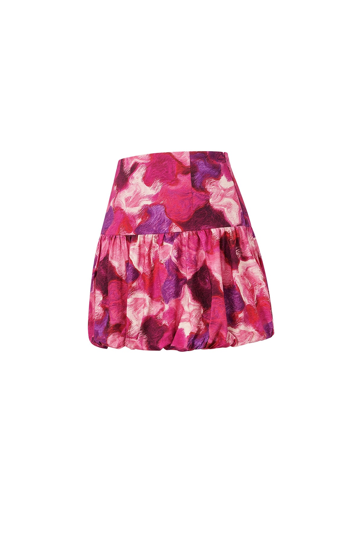 Viscose Vrouwen Minirok met Plooien Ontwerp Fuchsia