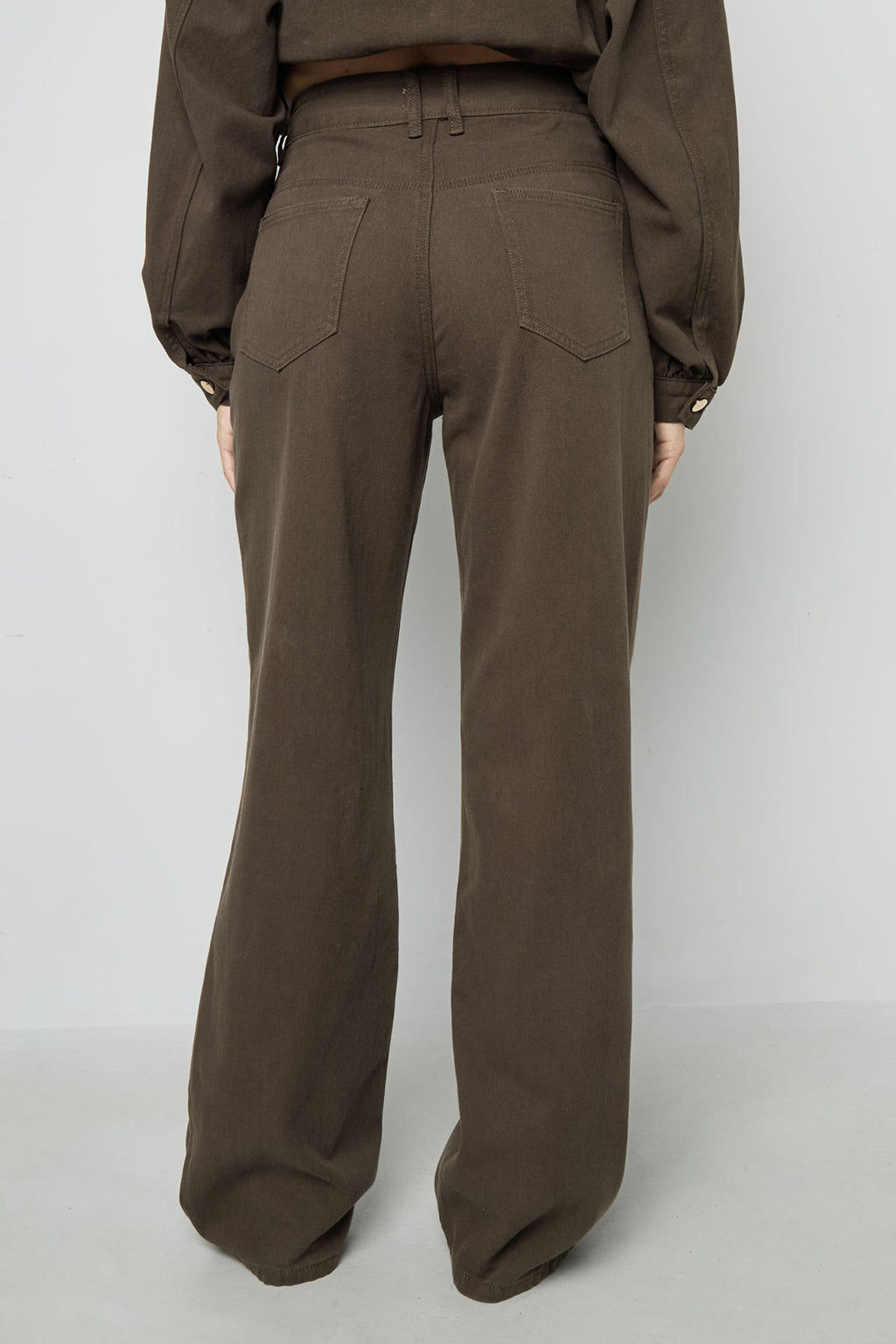 Geweven Katoen Vrouwen Rechte Broek Casual Eenvoudige Kleur