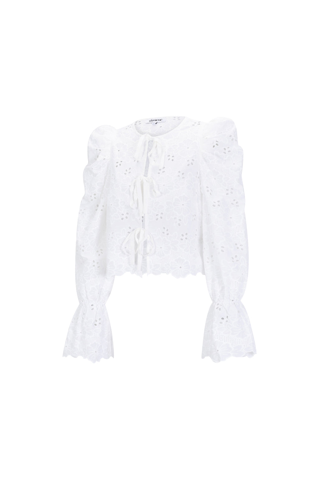 Cotton Woven Vrouwen Lange Mouw Top Casual Cutout