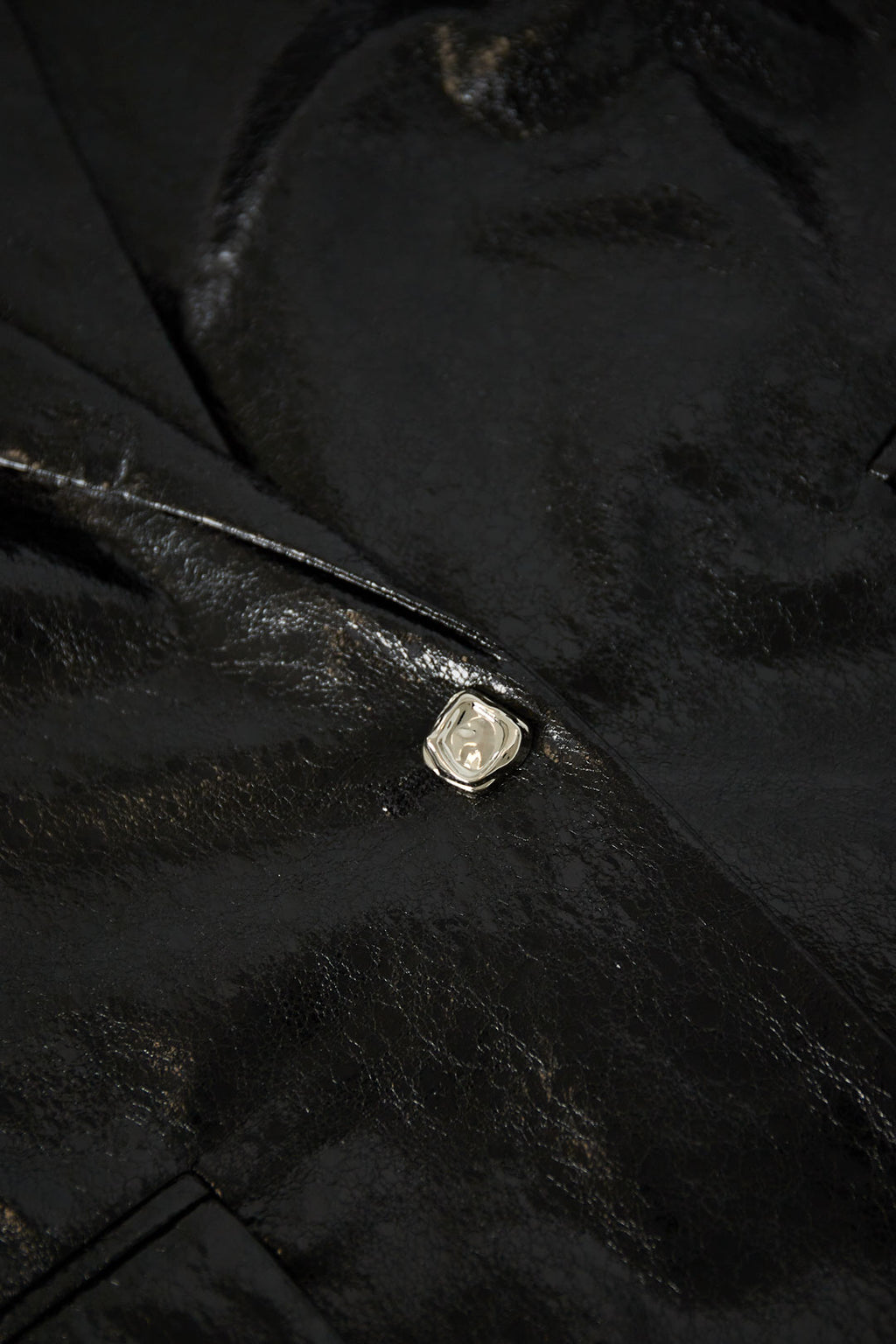 PU Leer Vrouwen Blazerset Glanzende Afwerking