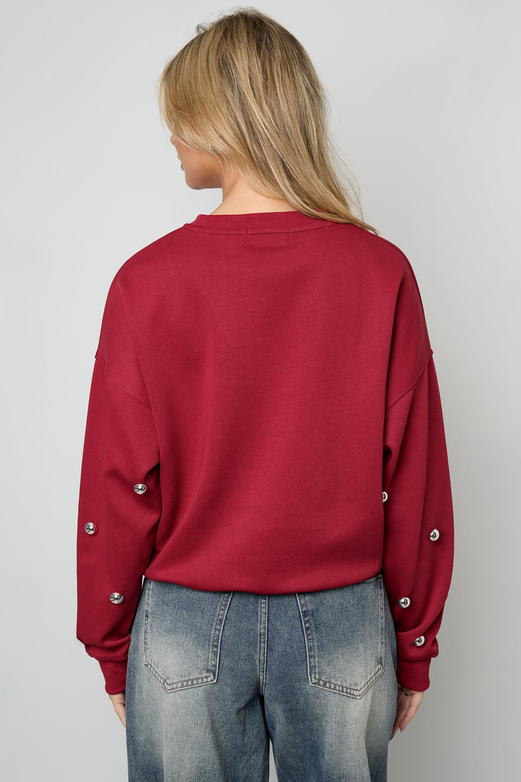 Gebreide Katoen Vrouwen Lange Mouw Top Casual Polkadots