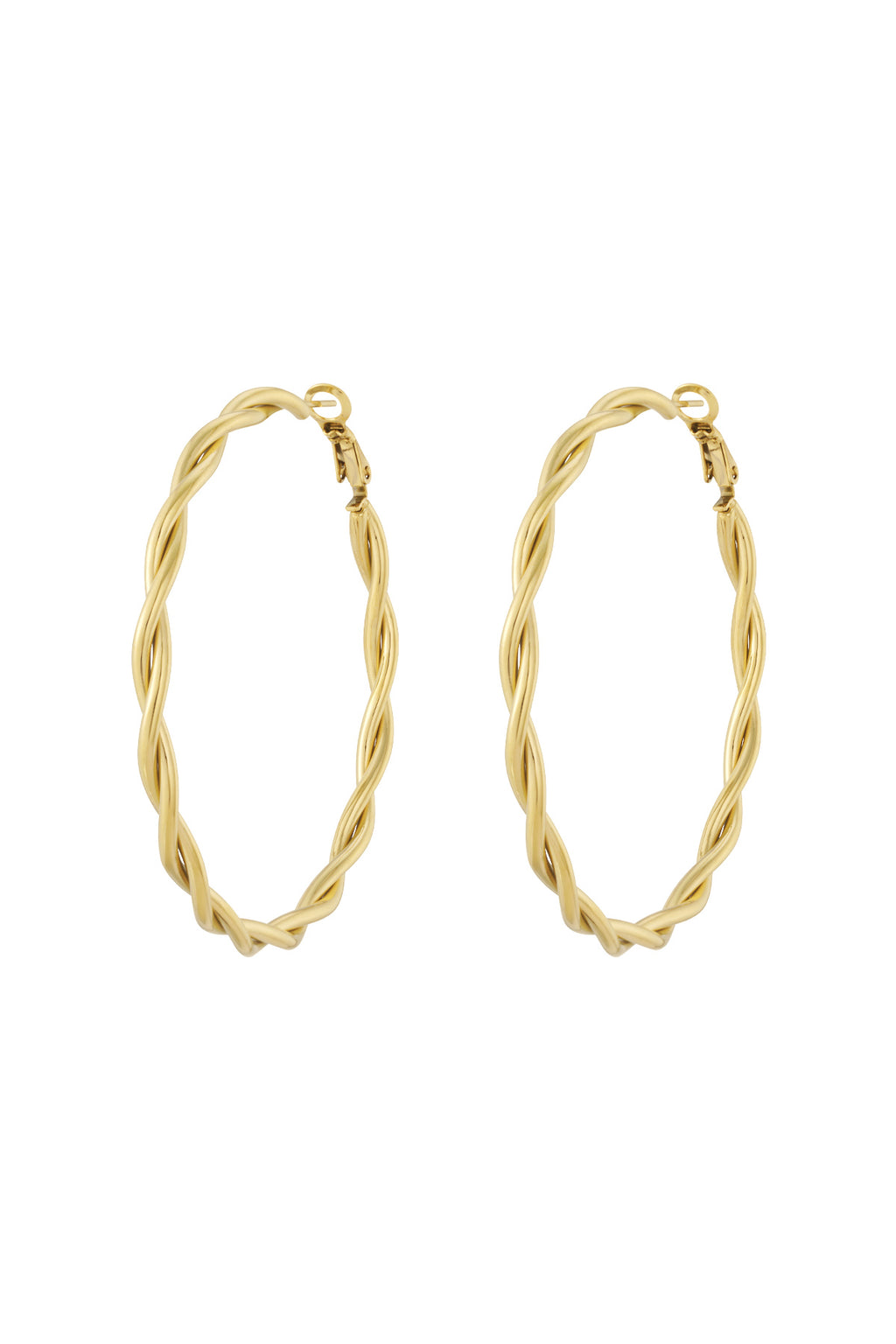 Twisted hoop earrings L
