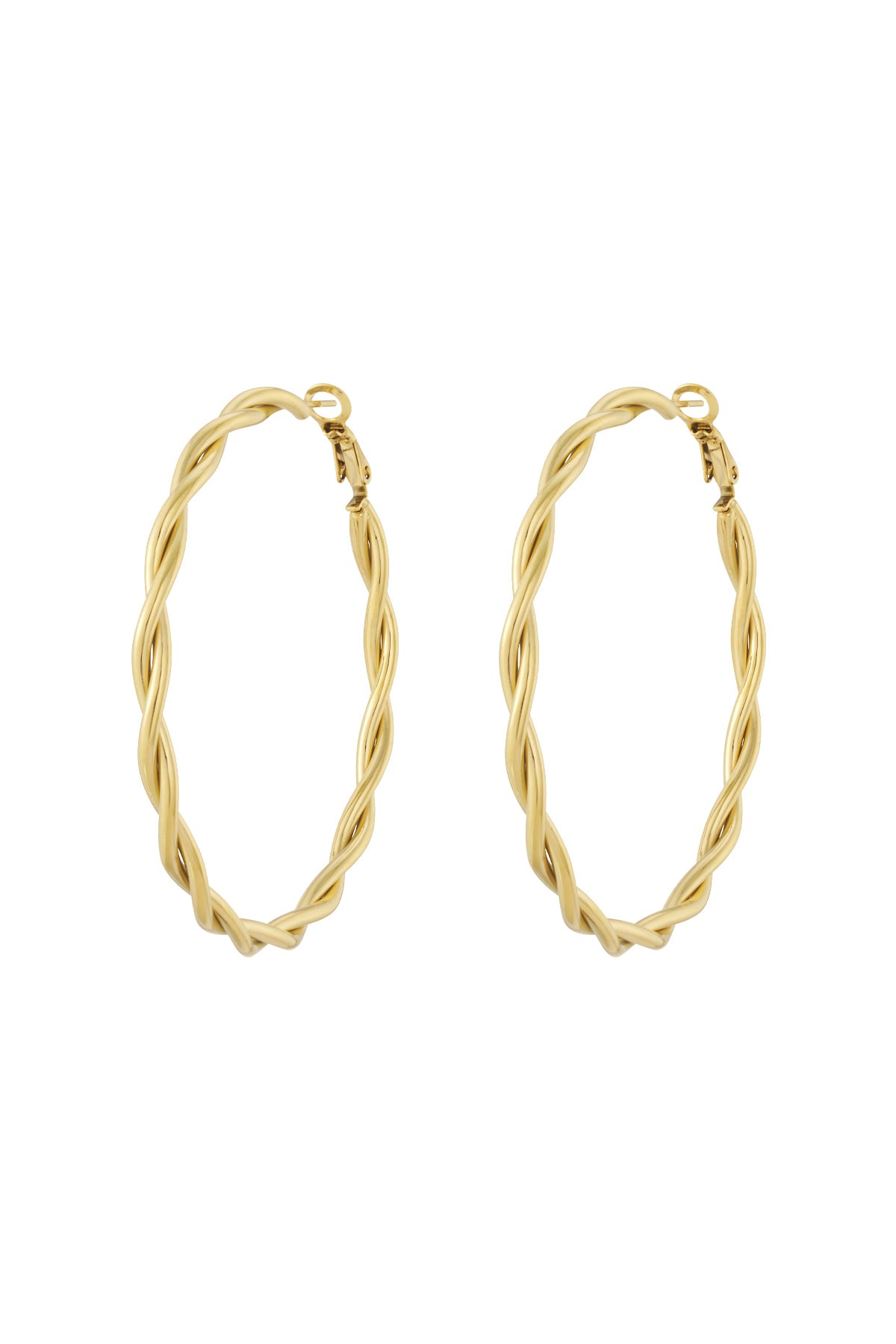 Twisted hoop earrings L