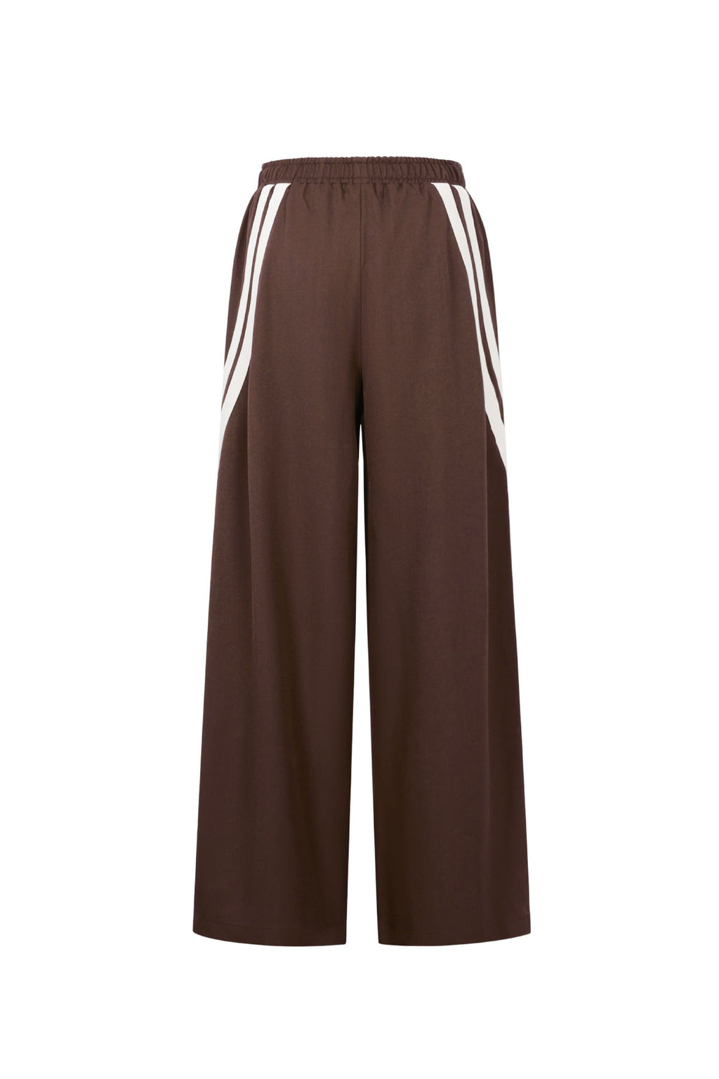 Geweven Polyestervezel Vrouwen Rechte Broek Sportief Contrasterende Strepen