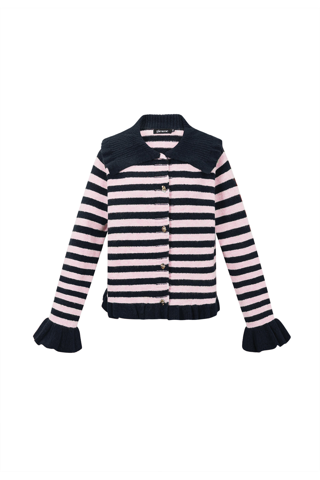 Gebreide Polyestervezel Vrouwen Cardigan Casual Strepen