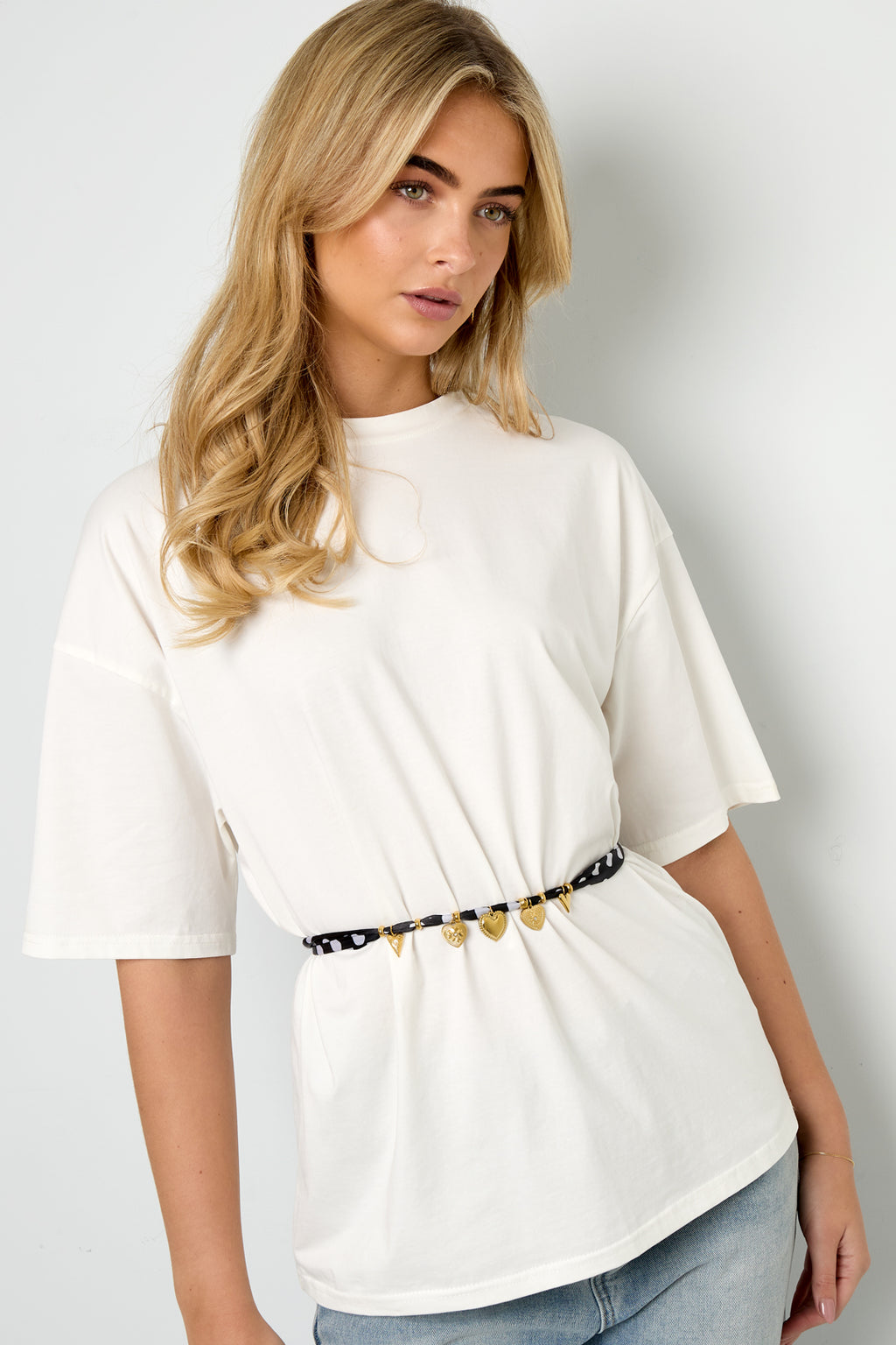 Roestvrijstalen lange kettingen met hart, casual, dagelijks, eenvoudig, serie, damessieraden