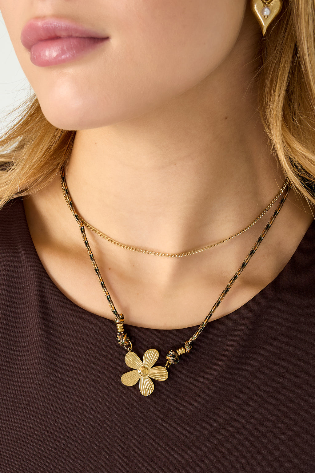 Roestvrijstalen hangerkettingen Bloemen Casual Dagelijks Eenvoudig Serie Damessieraden