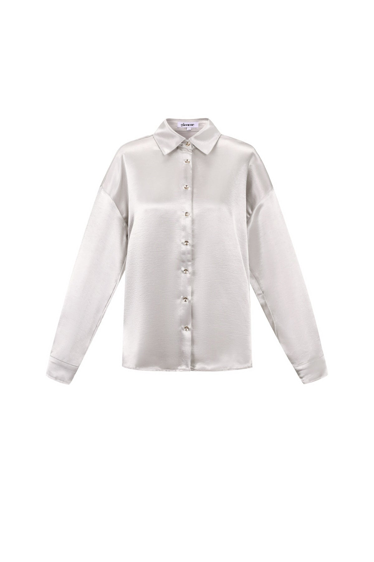 Woven Polyester Fiber Vrouwen Overhemd Casual Solid Color Basic