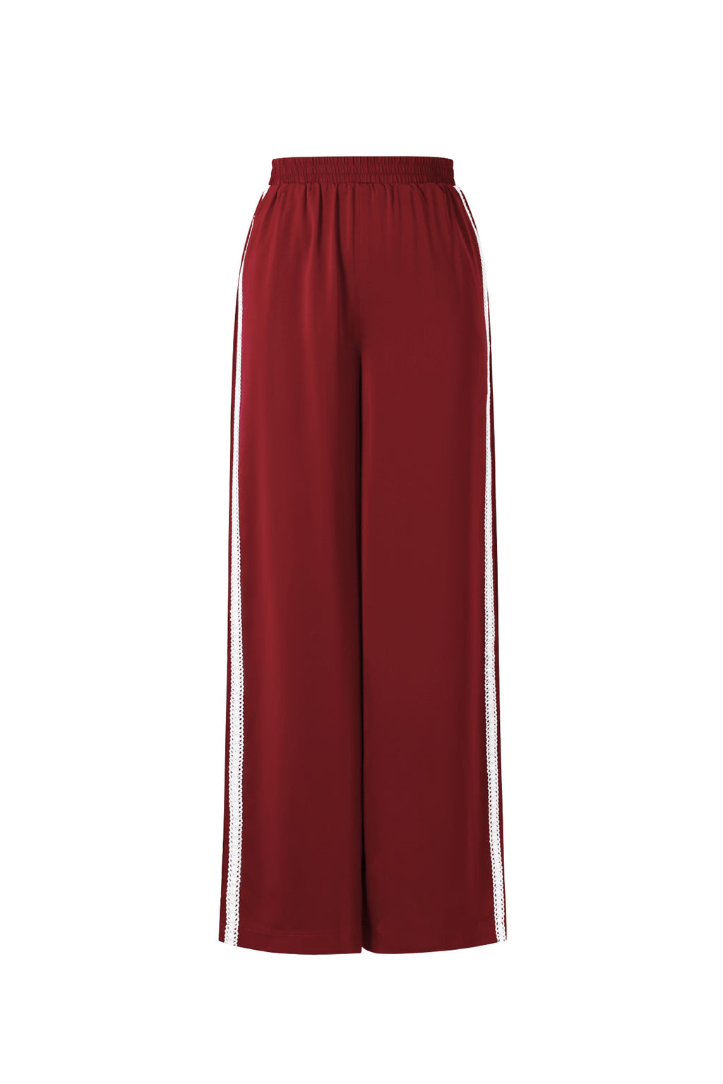 Geweven Polyestervezel Vrouwen Rechte Broek Sportief Kleurcontrast