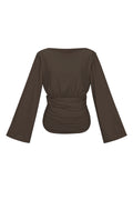 Geweven Polyestervezel Vrouwen Lange Mouwen Top Elegant Solide Kleur Herfst/Winter