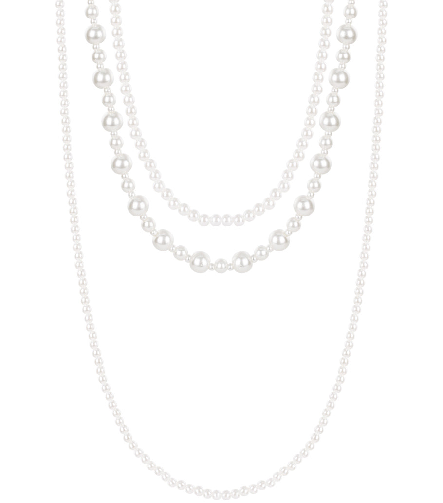 Gelaagde ketting met gemengde parels