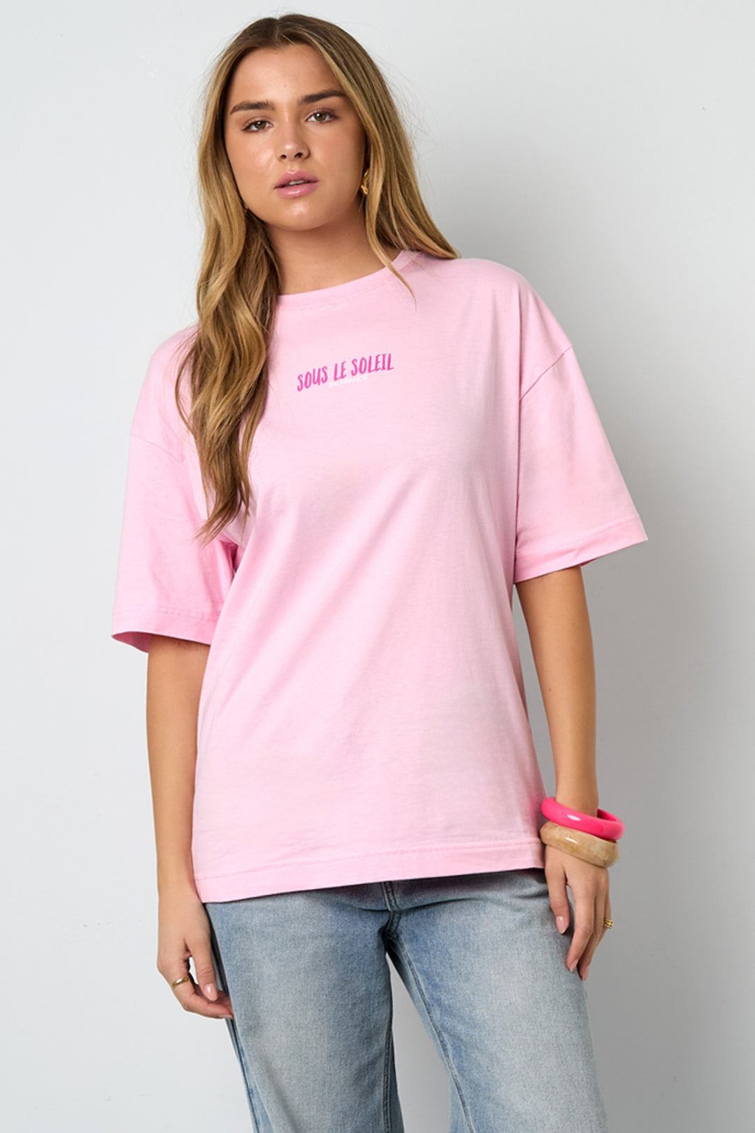 Katoen Gebreide Vrouwen T-shirt Casual Letters