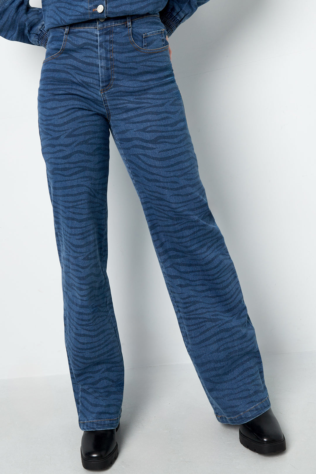 Cotton Woven Vrouwen Rechte Jeans Medium Indigo Casual