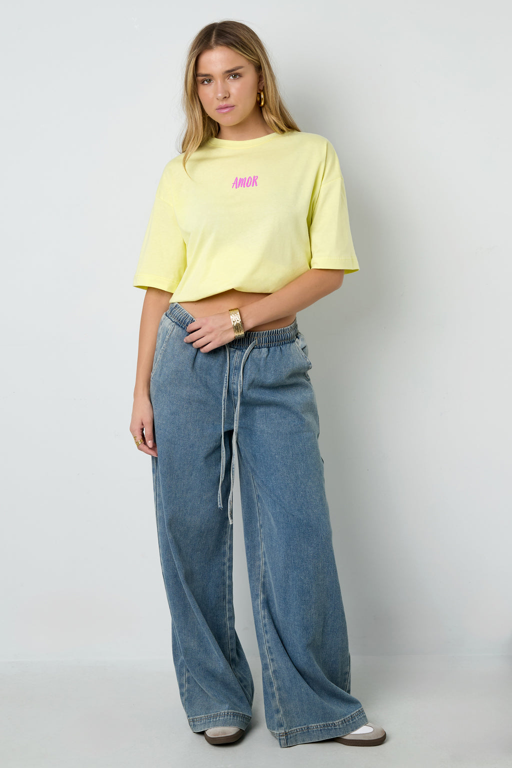 Katoen Gebreide Vrouwen T-shirt Casual Letters